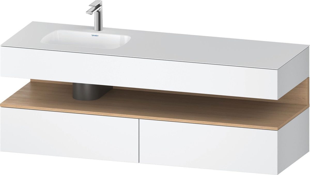 DURAVIT Qatego Studio F. A. Porsche Einbauwaschtisch mit Konsolenwaschtischunterbau 1600 mm Weiß Matt