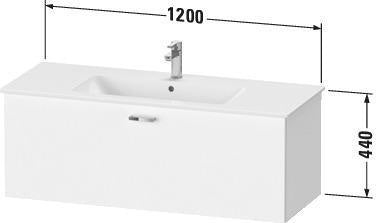 Duravit XBase Waschtischunterbau 600 mm wandhängend, 1 Auszug, weiß matt, mit Soft-Close