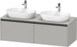 Duravit Ketho.2 Konsolen-Waschtischunterbau 1400 mm Betongrau Matt mit 2 Auszügen