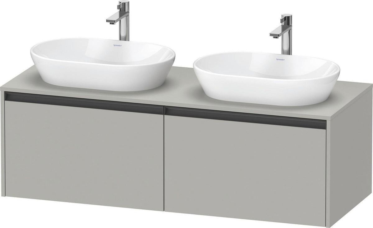 Duravit Ketho.2 Konsolen-Waschtischunterbau 1400 mm Betongrau Matt mit 2 Auszügen