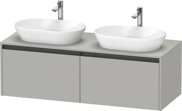 Duravit Ketho.2 Konsolen-Waschtischunterbau 1400 mm Betongrau Matt mit 2 Auszügen