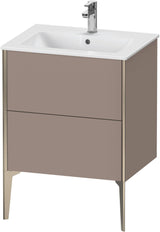 DURAVIT XViu Waschtischunterbau bodenstehend 610 mm, 2 Auszüge, weiß matt – Tip-On & Soft-Close