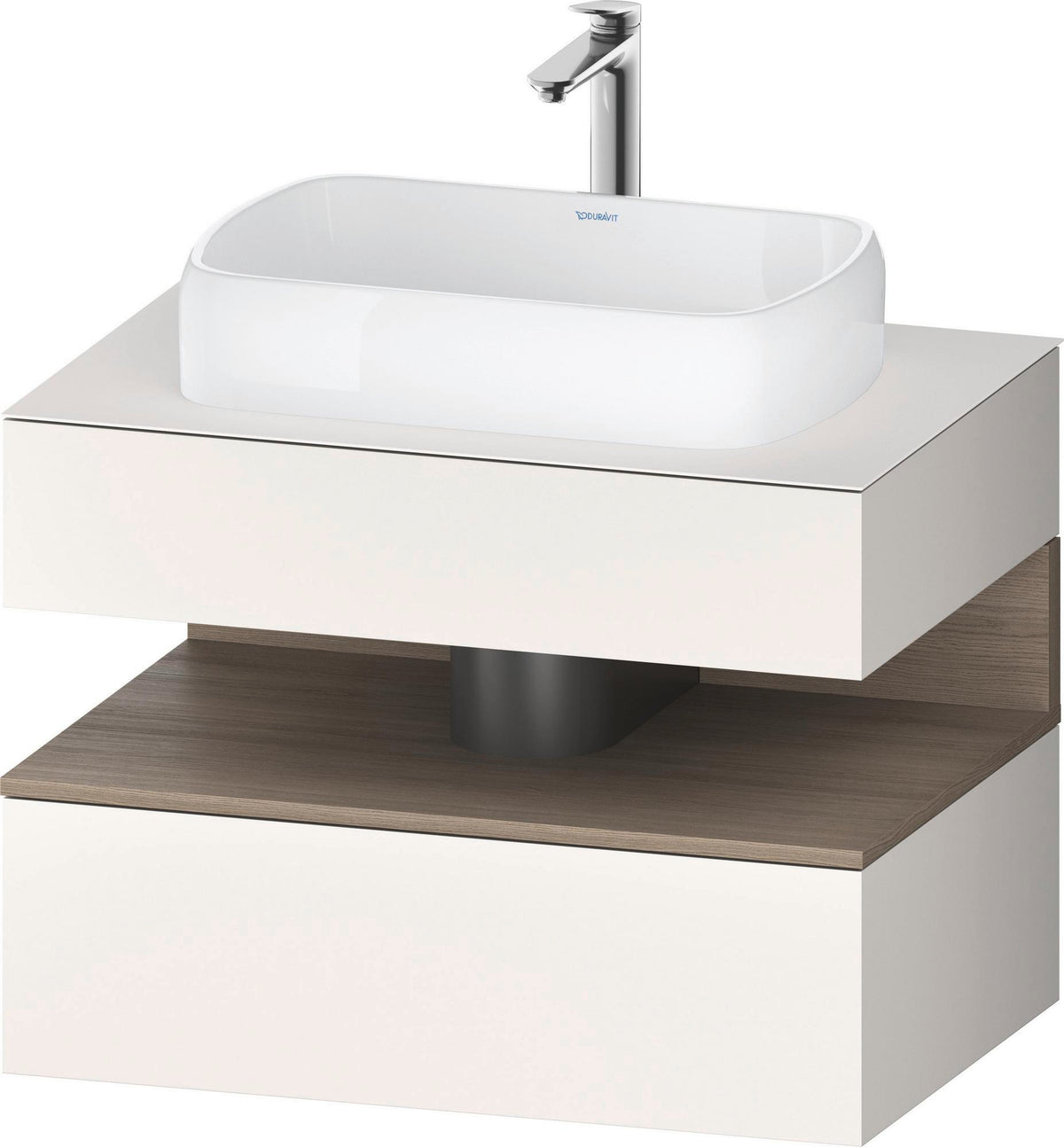 DURAVIT Qatego Konsolenwaschtischunterbau 800 mm Weiß Hochglanz mit Tip-On-Technik