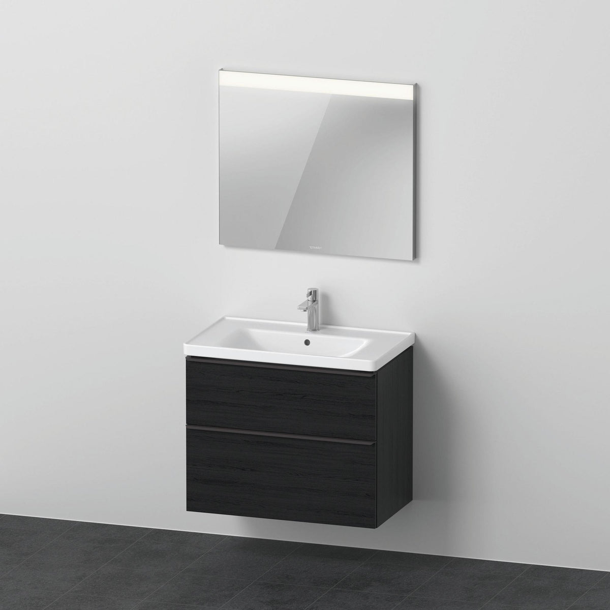 Duravit D-Neo Möbel-Set wandhängend 800x480mm mit Waschtisch, Auszug, Spiegel Eiche