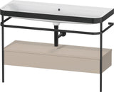 Duravit Happy D.2 c-bonded Waschtischset 1175 mm mit Metallkonsole & Schubkasten in Taupe