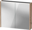 DURAVIT D-Code Spiegelschrank 800 mm mit LED-Beleuchtung, 2 Türen, Eiche Marmor