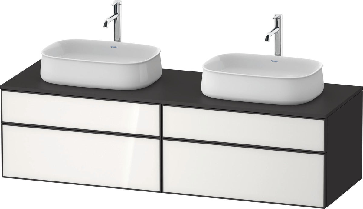 DURAVIT Zencha Konsolen-Waschtischunterbau 1600 mm Eiche Anthrazit mit 2 Auszügen