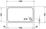 DURAVIT D-Code Duschwanne 1100x750x85 mm Weiß Sanitäracryl mit Antislip – Rechteckig