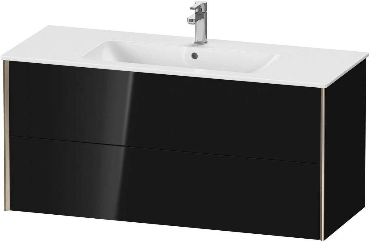 Duravit XViu Waschtischunterbau wandhängend 1210 mm, 2 Schubkästen, champagner matt/weiß matt