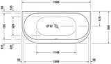 DURAVIT Darling New Badewanne 1900x900 mm Vorwand, weiß Acryl mit Gestell & 2 Rückenschrägen