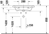 Duravit D-Neo Wandwaschtisch 650 mm weiß mit Überlauf und WonderGliss