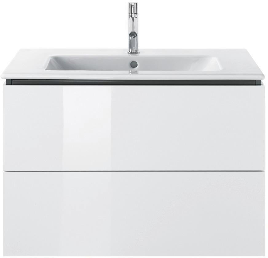 Duravit L-Cube Waschtischunterbau 820 mm taupe matt mit 2 Schubkästen und Tip-On-Technik