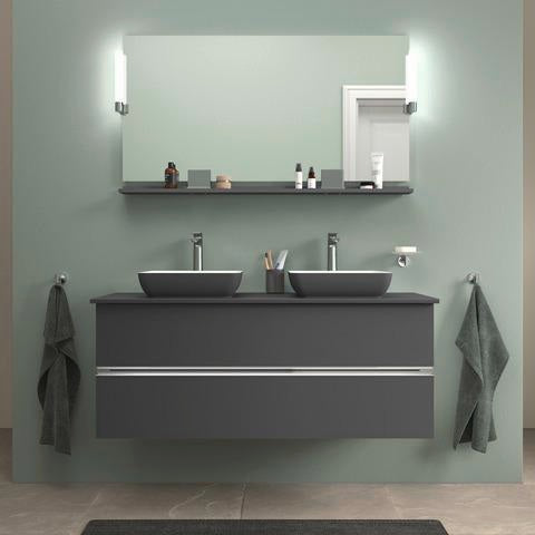 DURAVIT Sivida Spiegelablage 1280x115x35 mm – Chrom/Weiß Matt, inkl. Befestigungsmaterial