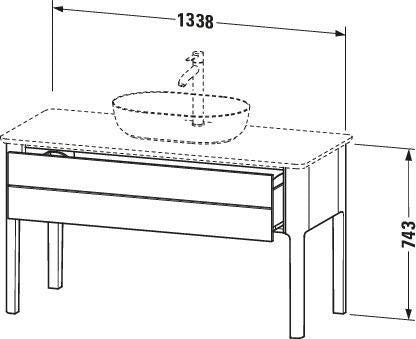 Duravit Luv Waschtischunterbau bodenstehend 1338 mm mit 1 Auszug Weiß Seidenmatt