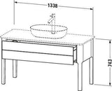 Duravit Luv Waschtischunterbau bodenstehend 1338 mm mit 1 Auszug Weiß Seidenmatt