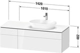 Duravit L-Cube Waschtischunterbau 1420 mm Taupe supermatt mit Tip-on und Soft-Close
