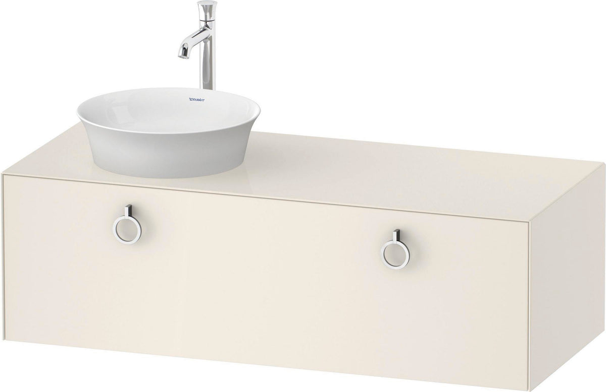DURAVIT White Tulip Waschtischunterbau 1300 mm, 1 Auszug, Nussbaum/Taupe Hochglanz, wandhängend