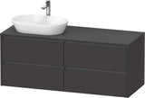 Duravit Ketho.2 Waschtischunterbau 1400 mm betongrau matt mit 4 Schubkästen