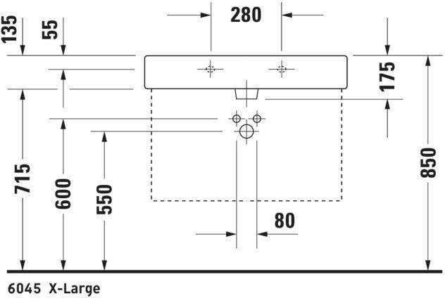 DURAVIT Waschtisch Vero 800 mm mit Überlauf, 1 Hahnloch, weiß – Wandmontage