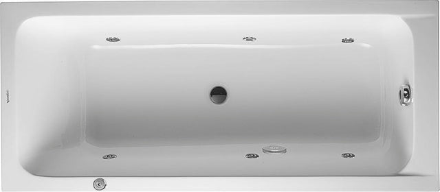 Duravit D-Code Whirlwanne 1700x750mm Einbau, Acryl, Mittelablauf, 1 Rückenschräge, Jet-Projekt, Weiß