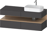 DURAVIT Qatego Konsolenwaschtischunterbau 1400 mm Weiß Matt Eiche Schwarz Matt wandhängend