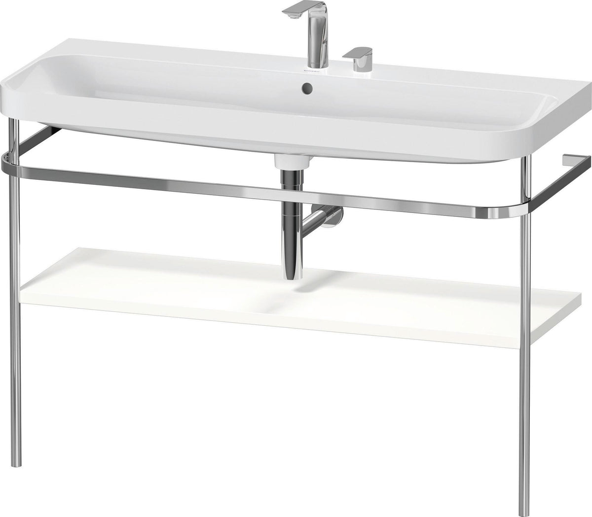 Duravit Happy D.2 c-shaped Waschtischset 1175 mm mit Metallkonsole und Waschschüssel