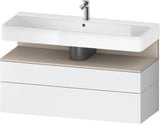Duravit Qatego Waschtischunterbau 1190 mm – Weiß Matt mit Eiche Schwarz Nische, 1 Auszug, LED