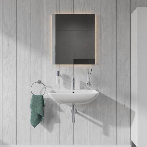Duravit Waschtisch ME by Starck 600 mm Weiß Seidenmatt mit Überlauf und Hahnlochbank