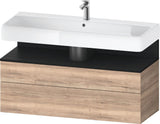 Duravit Qatego Waschtischunterbau 1190 mm – Weiß Matt mit Eiche Schwarz Nische, 1 Auszug, LED