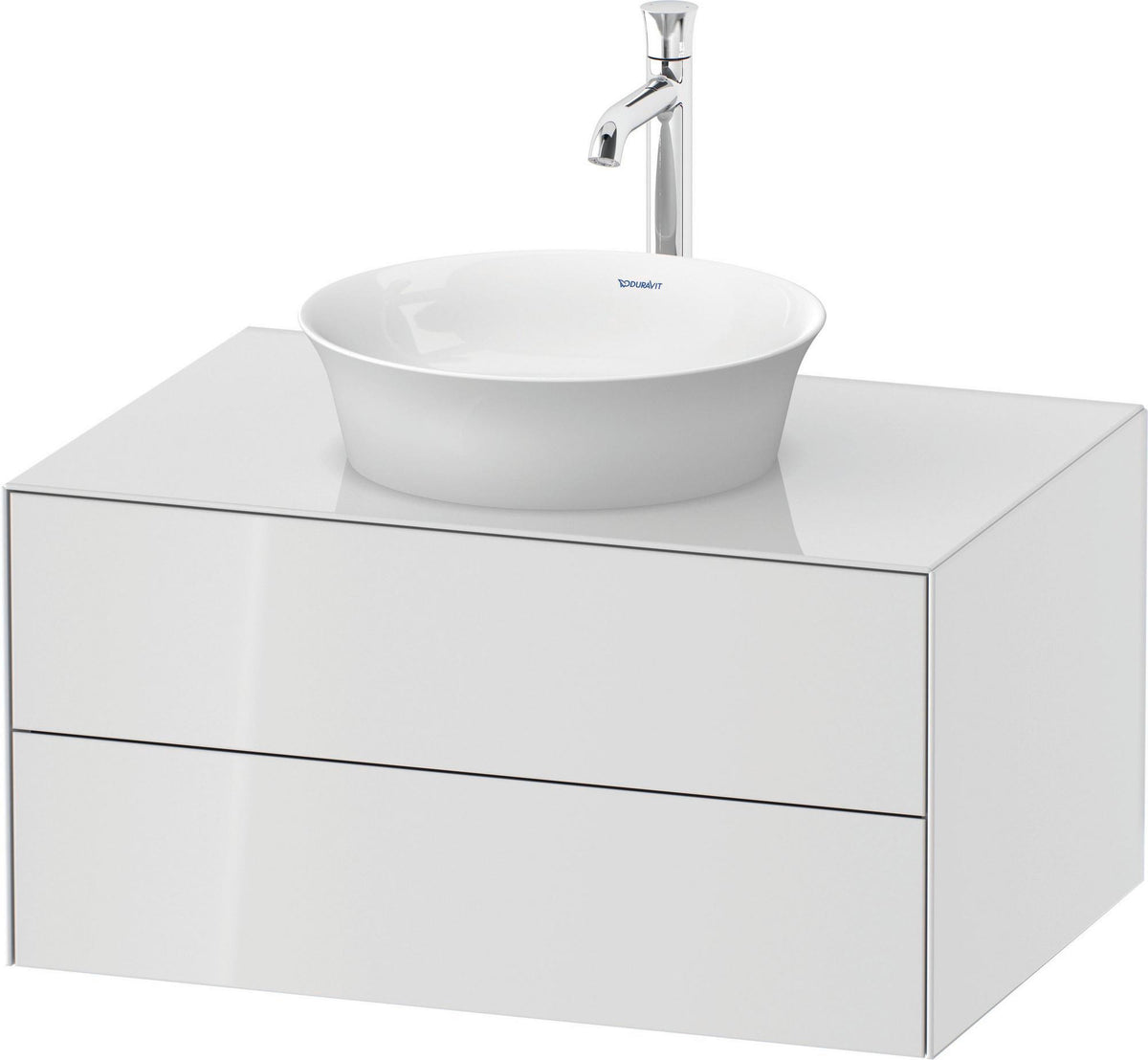 DURAVIT White Tulip Waschtischunterbau wandhängend 800 mm mit 2 Schubkästen & LED-Innenbeleuchtung