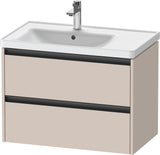 Duravit Ketho.2 Waschtischunterbau 784 mm betongrau matt mit 2 Schubkästen und Becken links