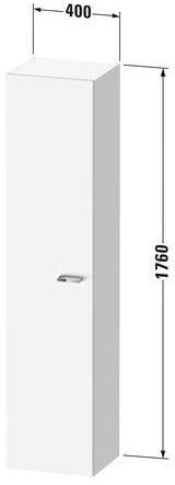 DURAVIT XBase Hochschrank 400x358x1760mm, 1 Tür, Anschlag L/R, Nussbaum Dunkel