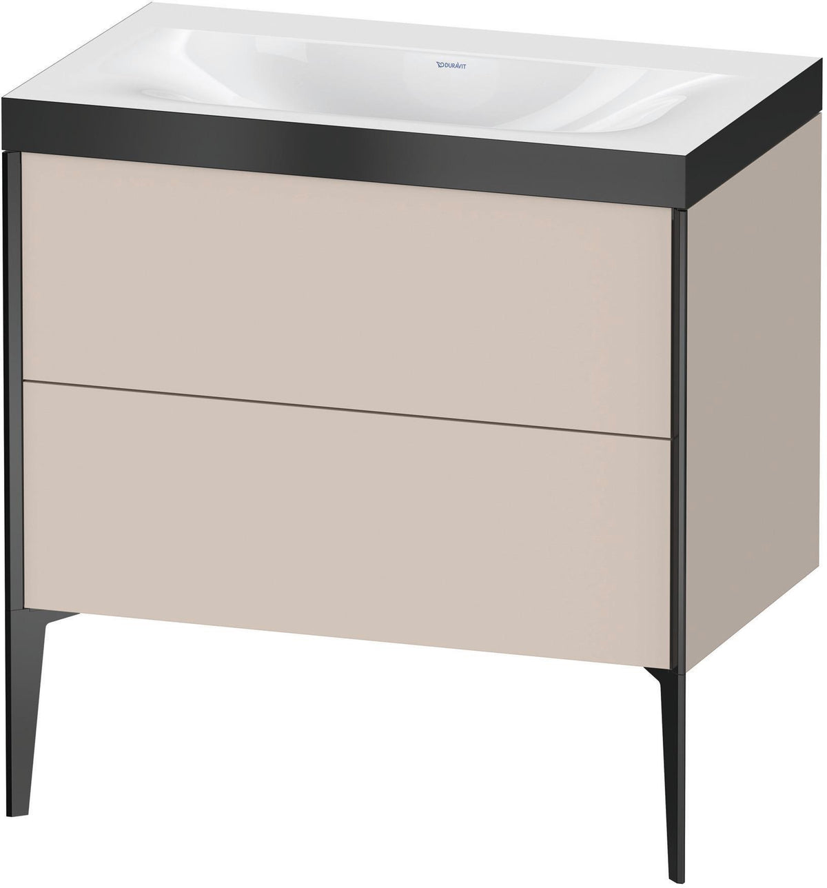 Duravit XViu c-bonded Waschtischset bodenstehend 800 mm mit 2 Auszügen, Push-Open und Soft-Close