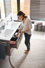 DURAVIT Ketho.2 Waschtischunterbau 1280 mm betongrau matt mit 2 Schubkästen und Soft-Close