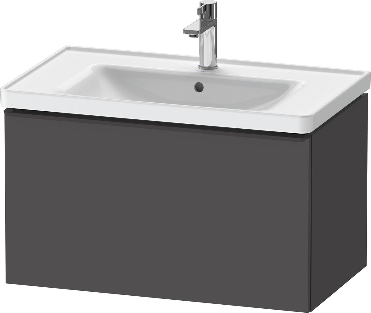 Duravit D-Neo Waschtischunterbau 784 mm Eiche Schwarz Matt mit 1 Auszug und Bronze-Griff