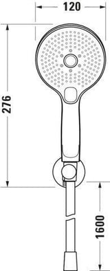 Duravit Wandanschlussbogenset MinusFlow Rain/Pulse/Mono Chrom HG – 120 mm mit Rosette