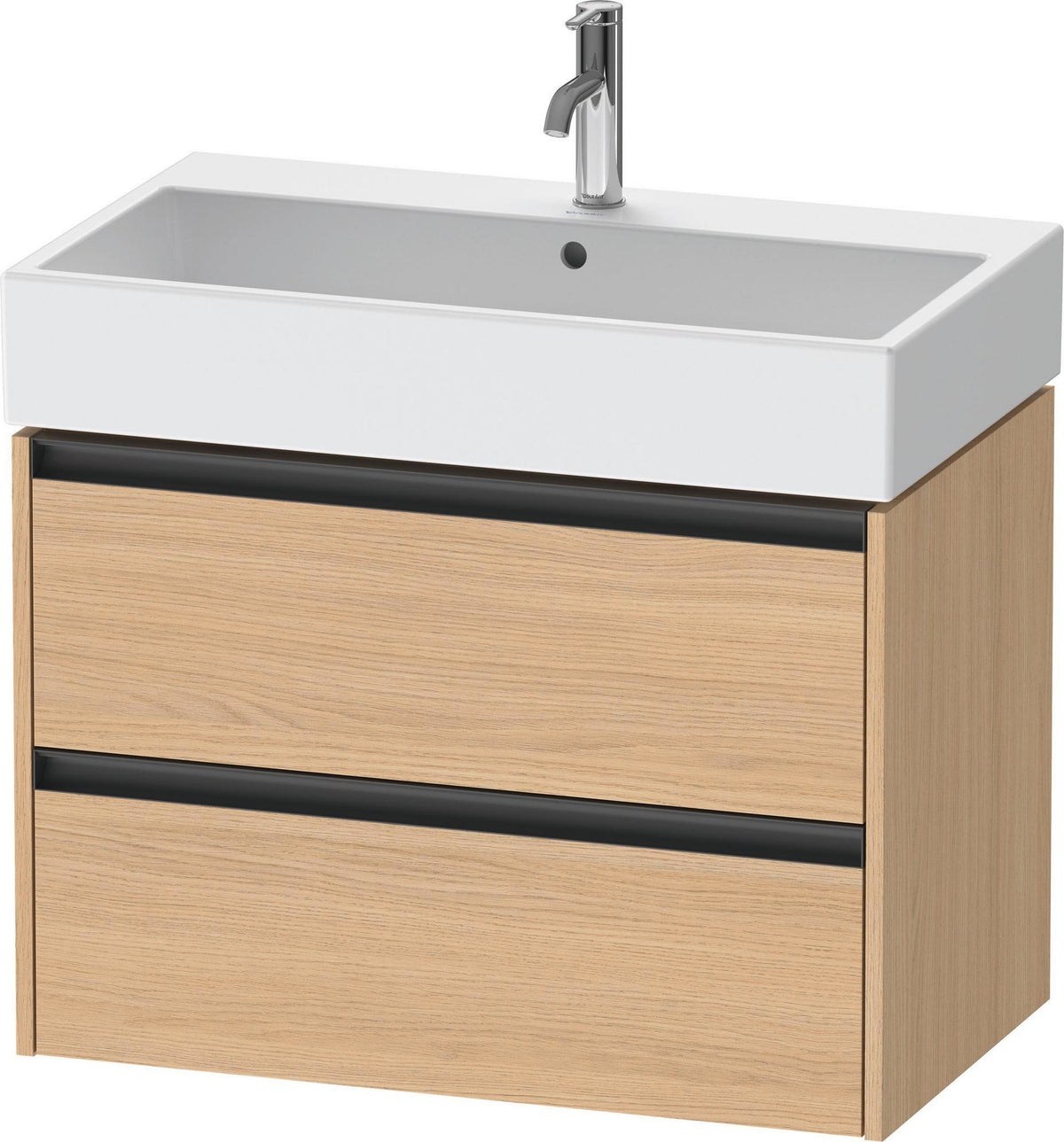 Duravit Ketho.2 Waschtischunterbau 784 mm wandhängend betongrau matt mit 2 Schubkästen