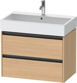 Duravit Ketho.2 Waschtischunterbau 784 mm wandhängend betongrau matt mit 2 Schubkästen