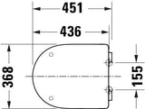 DURAVIT Univavo WC-Sitz D-Form mit Absenkautomatik, abnehmbar, Edelstahl-Scharniere, Weiß