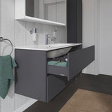 Duravit Hochschrank L-Cube 363x400x1760mm, 1 Tür rechts, graphit matt – Wandhängend mit Soft-Close
