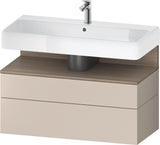 DURAVIT Qatego Waschtischunterbau 990 mm Eiche Terra Matt mit LED-Nischenbeleuchtung