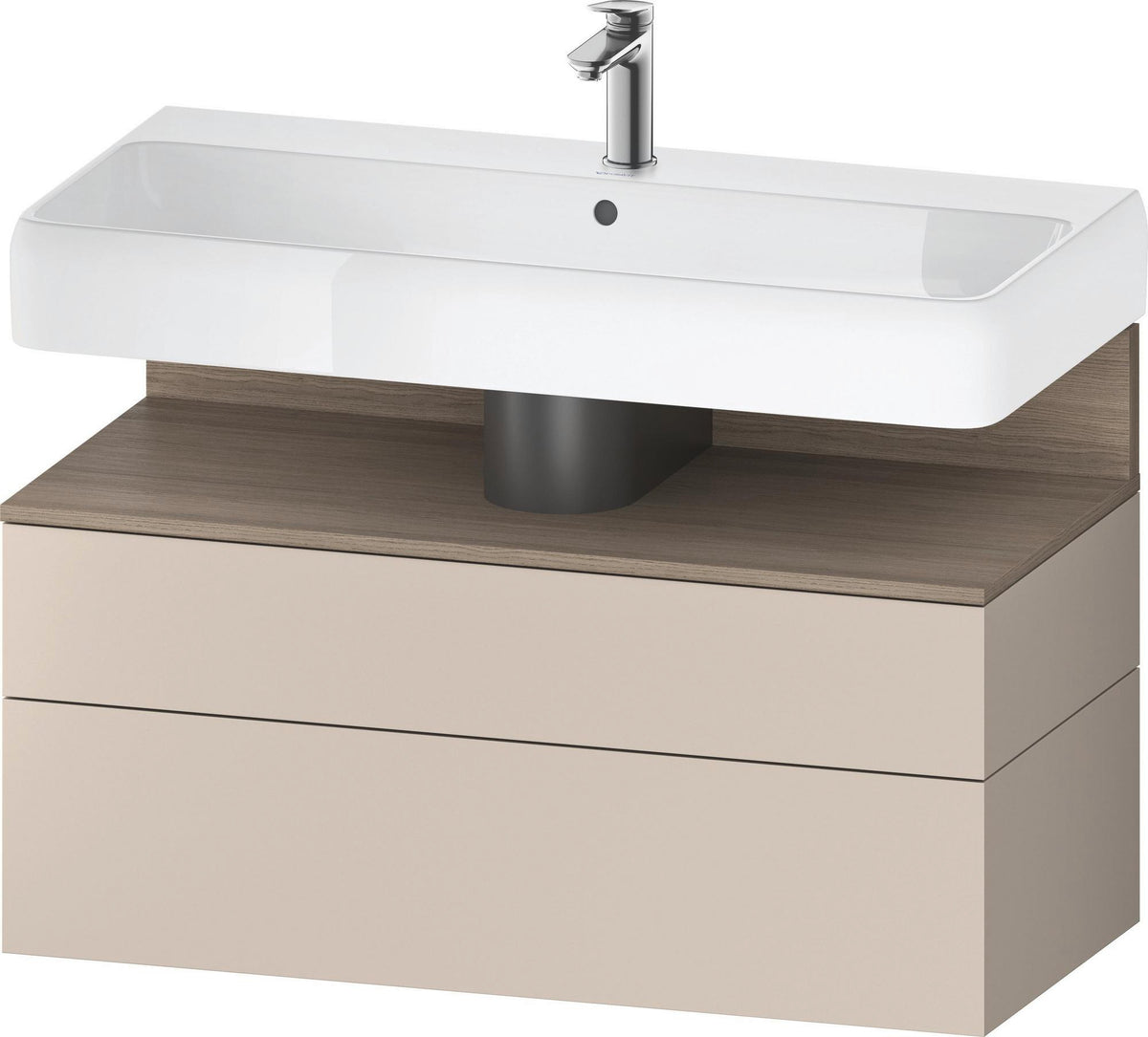Duravit Qatego Waschtischunterbau 990 mm Eiche Terra Matt mit Tip-On Technik