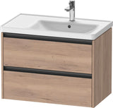 DURAVIT Ketho.2 Waschtischunterbau 784 mm wandhängend, betongrau matt, 2 Schubkästen, Becken rechts