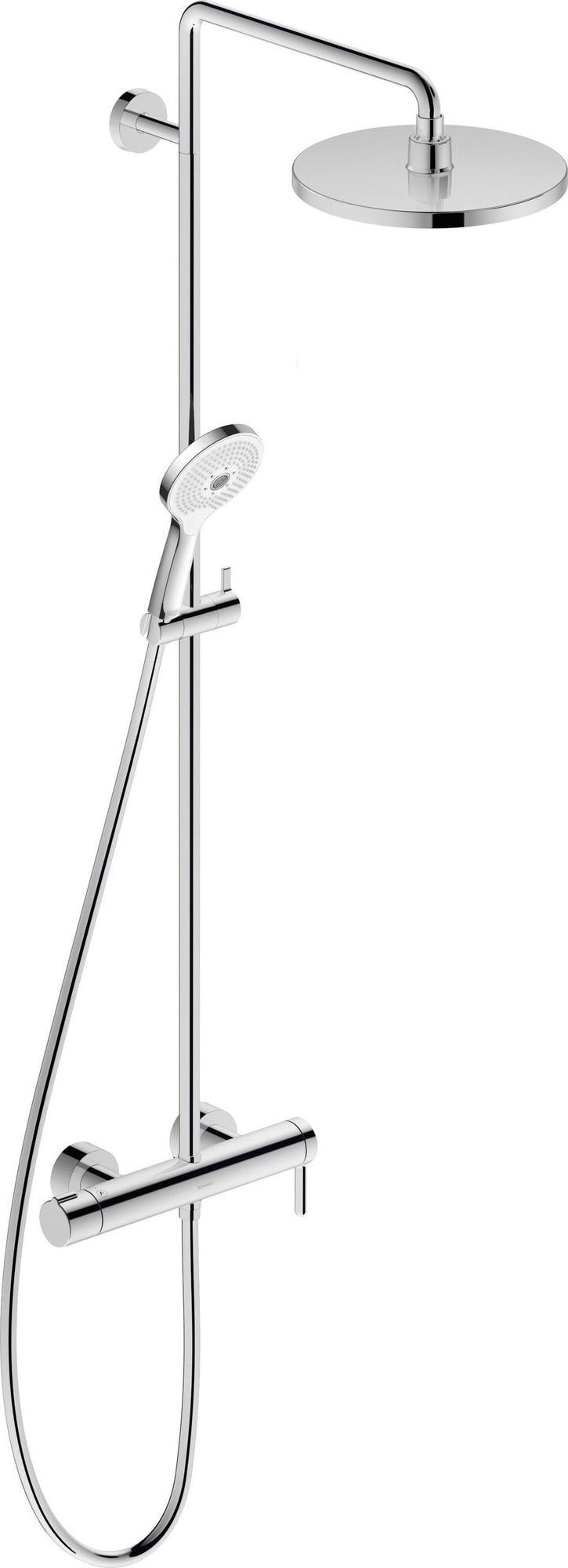 Duravit Duschsystem C.1 mit Brausemischer, Keramikmischsystem, Schwarz Matt