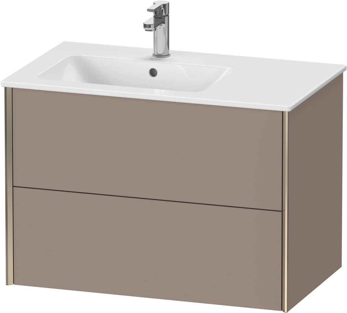 Duravit XViu Waschtischunterbau 810 mm wandhängend mit 2 Schubkästen, weiß matt, für Waschtisch links