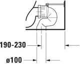 DURAVIT Stand-WC Kombi Starck 2, 725 mm, weiß – für SensoWash Dusch-WC