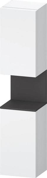DURAVIT Qatego Hochschrank 400 mm Eiche Schwarz Matt – 2 Türen, Soft-Close, Tip-on