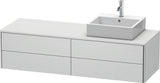 Duravit XSquare Waschtischunterbau 1600 mm mit Becken links – Sandmatte Oberfläche