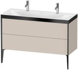 Duravit XViu Möbelwaschtischset 1200 mm Nussbaum Mitte mit Hahnlochbank und Raumsparsiphon