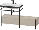 Duravit Waschtischset HAPPY D.2 PLUS 1400x490mm ein Hahnloch taupe supermatt